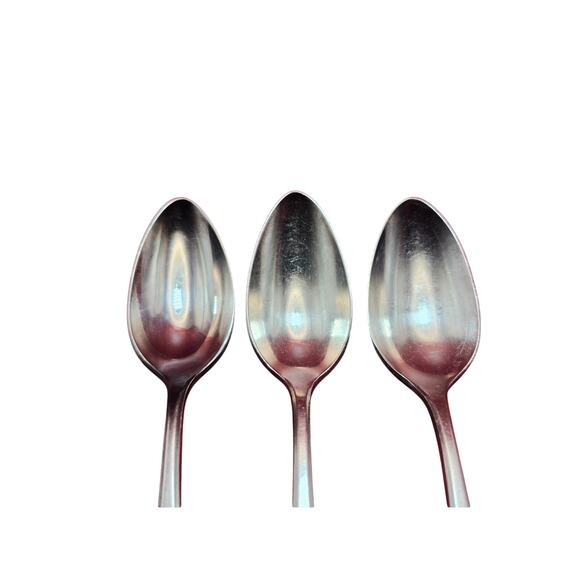 Oneida Adam Silverplate 1917 Teaspoon Lot of 3 Vintage Flat Handle 6” Pattern - Picture 4 of 8